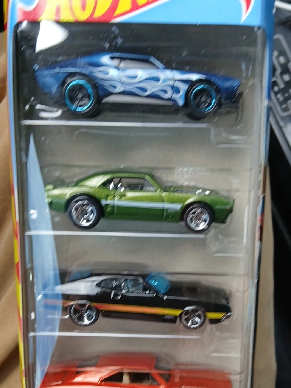 HW TORQUE Hot Wheels 5-Pack Assorted Toy Cars - Blue, Green, Black, Orange
